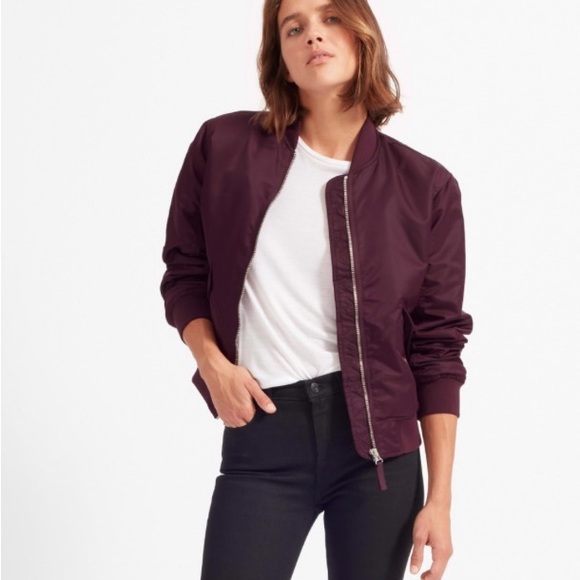 Everlane Bomber Jacket Purple Small - Picture 1 of 9